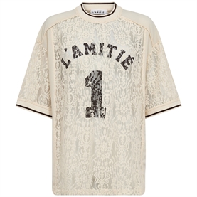 Haute L'Amitie Lace Football T-shirt, Pearl